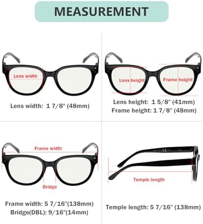 Eyekepper Blue Light Filter Multifocus Progressive Computer Readers Women - Oversize Noline Trifocal Reading Glasses