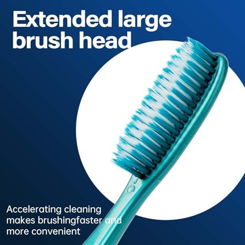 Big Soft Adult Toothbrush Long Clean whitening Soft 4 Pack.