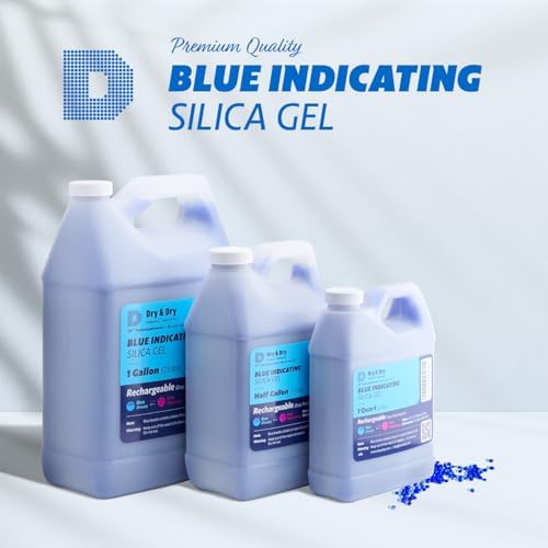 Dry & Dry [2 LBS] Blue Indicating Silica Gel Beads Desiccants (Industry Standard 3-5 mm) - Reusable Desiccant Beads Silica Beads(Blue to Pink)