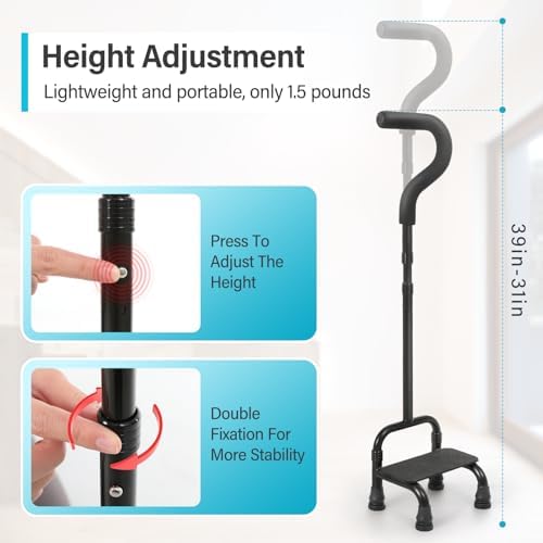 Adjustable Stair Climbing Assist Cane for Seniors, Half Step Assist Aid for Walking Up Down Stairs, Portable Stair Lift Cane, Step Stair Walking Aid, Stability Walking Sticks for Balance & Safety