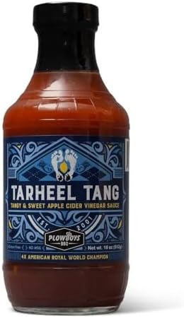 Plowboys Tarheel Tang BBQ Sauce – Carolina Style Sweet & Tangy Barbecue Sauce with Smoky Finish – Perfect for Pulled Pork, Chicken & Ribs (Tarheel Tang, Pack of 1)
