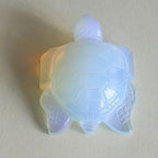 2'' Hand Carved Gemstone Crystal sea Turtle Figurine Animal Carving Statue Home Decor (White opalite)