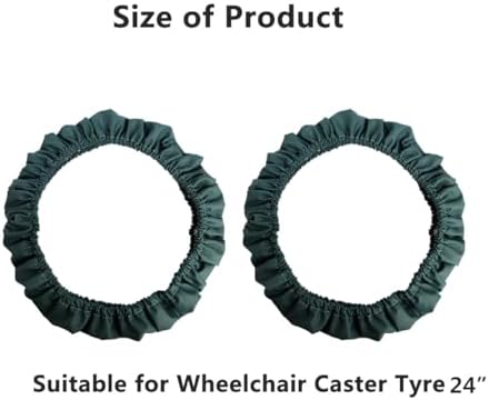 1 Pair Wheelchair Tyre Covers for Wheelchair Wheels 24’’, to Protect Floors Carpets ，Non-Slip Wear-Resistant Hand Push Protective Cover(Green)