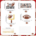 Hooqict 40Pcs Football Cupcake Toppers Football 1st Birthday Cupcake Topper Cake Decorations for Kids Boys First Down Birthday Party Baby Shower Decorations Sports Theme Party Supplies