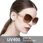 JM Bifocal Reading Sunglasses for Women Fashion Oversized Readers Outdoor Reading Glasses UV400 Protection Tortoise +1.25