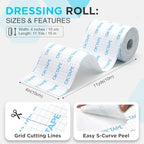 OK TAPE Dressing Retention Tape for Wound Care, Medical Tape for Gauze & Bandage Fixation, Surgical Tape 4" x 11 Yds, Latex-Free Gentle on Sensitive Skin (1 Pack)