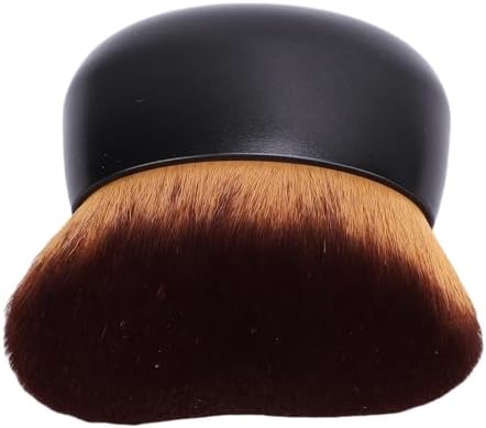 BRRNOO Large Tanning Brush, Self Tanner Brush Face Body Soft Hair Wave Shaped Brush Head Tan Applicator Blend Brush with High Density Soft Brush Hair, Easy Application for Even (Black)