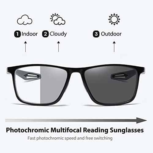 Multifocal Progressive Transition Photochromic Reading Glasses Blue Light Blocking Multifocus Readers Spring Hinge