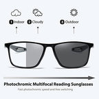 Multifocal Progressive Transition Photochromic Reading Glasses Blue Light Blocking Multifocus Readers Spring Hinge
