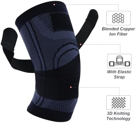 2Pack Compression Knee Brace for Women & Men,Knee Support Compression Sets,Knitted Pressure Non-slip Sports Knee Pads for Workout Running Knee Pain Gym Dancing,Arthritis Pain Relief (S)
