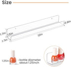upsimples 6 Pack Clear Acrylic Shelves, 1.7" x12" Clear Wall Shelves for Nail Polish, Vinyl Wall Mount, Record Holder, Magazine Rack, Comic Display, Picture Ledge Shelf Décor