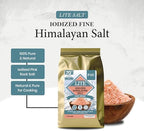 Pacific Pelican Iodized Lite Himalayan Pink Salt | 70% Less Sodium | Fine Grain, Unrefined, 100% Natural & Organic for Cooking, Seasoning & Wellness (1 LB)