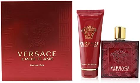 Eros Flame Versace for Men - 2 Pc Gift Set 3.4oz EDP Spray, 3.4oz Perfumed Shower Gel