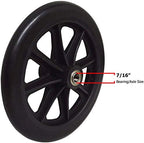 8" x 1" Heavy Duty Front Wheelchair Wheel (Each), 7/16" (11 mm) Bearing, 2-3/8" (60 mm) Hub Width, Fits Most Medline, Drive, Invacare, E&J, Guardian, Tuffcare, ALCO and other Manual Wheelchairs