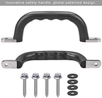 Dolibest Set of 2 Non-Slip Solid Playground Safety Handles, Swing Set Kids Safety Hand Grips for Playset, Climbing Frame, Play House, Indoor Monkey Bars & Treehouse Accessories, Black, 10"
