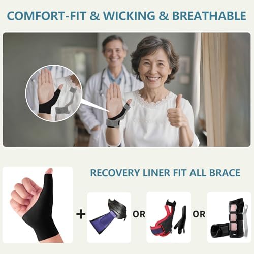 Thumb Compression Sleeve for Wrist-Mommy Thumb Support Stabilizer Gloves-Sprained Thumb Brace for Arthritis,Tendonitis,CMC Joint,Pain Relief,De Quervains,Trigger Finger-Men & Women-Left & Right Hand