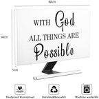 Baocicco with God All Things are Possible Waterproof Screen TV Cover 32 Inch Anti-Static Dustproof Protective Cover for LCD LED PC Desktop and Home Hanging TV Full Body Covers for TV Screen