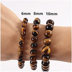 ZZSRJ Classic Stone Bead Bracelet Men's Handmade Stone Bead Chain Bracelet Men's Women's Jewelry Gifts (Main Stone Color : Width 8mm, Metal Color : 15)