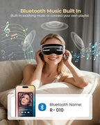 Eye Massager with Heat and Cooling, Integrated Smart Sleep Mask with Nose Rest and Soft Silicone Massage Head, 4 Massage Modes for Migraines, Dry Eye, Dark Circles,Bluetooth Music, Gift for Men Women