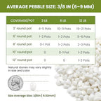 3/8 Inch Polished Decorative Pebbles, River Rocks for Indoor Plants, Succulents, Planters, Vases, Fish Tank, Aquarium Gravel & Landscaping, Snow White, 3LB