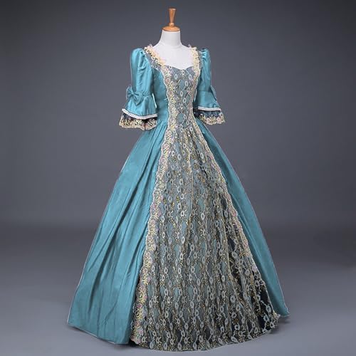 XUNRYAN Halloween Costumes Women Renaissance Dress 18th Century Victorian Ball Gown Mediveal Rococo Princess Queen Outfit