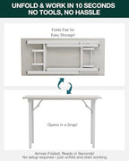Frylr Small Folding Computer Desk – Portable 43.3 Inch Foldable Laptop Table, Collapsible and Compact for Easy and Fast Setup, Lightweight for Small Spaces, Home Craft and Study Use, White Ash
