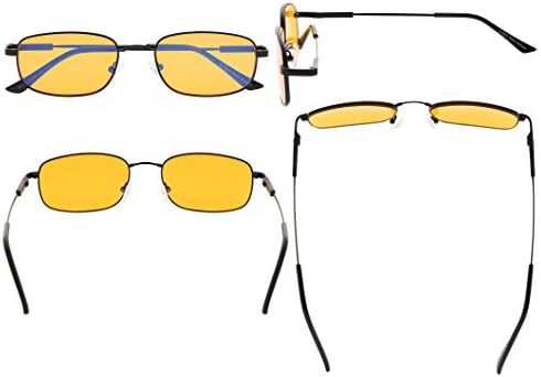 Eyekepper 97% Blue Light Blocking Reading Glasses-Better Sleep Computer Readers-Mens Womens Memory Titanium