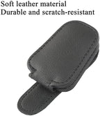 KIWEN Sunglasses Holders for Car Visor, Magnetic Leather Glasses Eyeglass Clip for Car, Ticket Card Clip Sunglasses Mount, Car Visor Accessories Gadgets (1, Black)