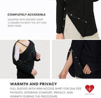 Inspired Comforts Unisex Post-Surgery/Dialysis Shirt | Full Tearaway Design with Easy-Open Shoulder, Arm & Side Snaps