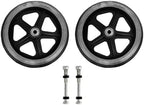 2Pcs 6/7/8in Heavy Duty Wheelchair Front Caster Flexible Solid Tire Wheel(Black,7 inches)