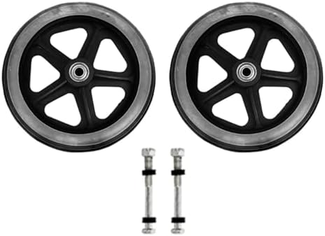 2Pcs 6/7/8in Heavy Duty Wheelchair Front Caster Flexible Solid Tire Wheel(Black,7 inches)