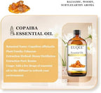 EUQEE Copaiba Essential Oil 118 ml Pure Copaiba Oil Essential Oil with Dropper for Diffusers, DIY Soap, Candle Making, Aromatherapy (4fl oz)