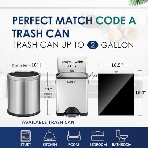 2 Gallon 120 Counts Strong Drawstring Trash Bags Garbage Bags by RayPard, Small Trash Bin Liners for Home Office Kitchen Bathroom Bedroom, Black