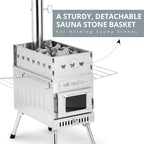WillowyBe Outdoor Sauna Hot Tent Stove, Rocket Stove Heater, Portable Camping Wood Stove for Dry Sauna, Cooking for Husband and Friends