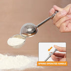 HULISEN Set of 2 Flour Duster for Baking, Powdered Sugar Shaker Duster, 18/8 Stainless Steel Pick Up and Dust Flour Sifter with Spring-operated Handle for Easy One-handed Operation