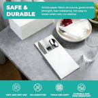 CXPSINC White Napkins Disposable with Pocket, 100Pcs Pre-Folded Airlaid Paper Dinner Napkins, Soft and Absorbent for Parties, Weddings, Dinners or Events