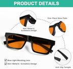 Eyekepper Orange Tinted Blue Light Blocking Glasses Metalless Screwless Spring Hinges UV Protection for Computer Gaming