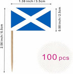 Scotland Countries Toothpicks Flag Scottish Small Mini Cocktail Fruit Cupcakes Toppers Food Stick Flags Decorations, 100 Pack