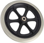 Akozon 8in PU Wheelchair Wheel Replacement with Ball Bearing, Skidproof Walker Caster for Rollator, Grey