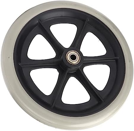 Akozon 8in PU Wheelchair Wheel Replacement with Ball Bearing, Skidproof Walker Caster for Rollator, Grey