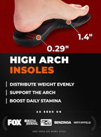 CRUVHEAL 220+ lbs Plantar Fasciitis High Arch Support Insoles Men Women - Orthotic Shoe Inserts - Boot Work Shoe Insole (M, Black)