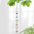 7 PCS Wall Decor - Natural Raw Crystal Stone Healing Gemstone,Hanging for Indoor & Outdoor Windows,Home Decoration (Spiritual Gift for Meditation)