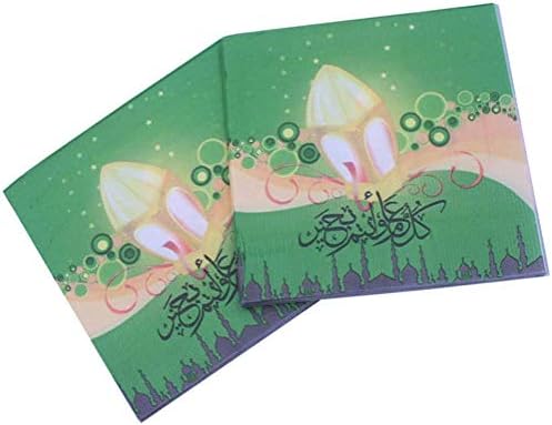 80-Pack Ramadan Napkins Disposable Paper Napkins Decorative Muslim Party Tissue Dinner Napkins Paper for Islamic Party Gathering Festival Supply - Style 2