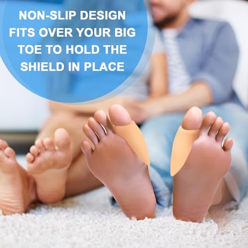 Promifun Gel Bunion Protector Shield, 10 Pack of Bunion Pads and Cushions, Bunion Guard for Big Toe, Relieve Foot Pain from Friction, Rubbing and Pressure - Beige