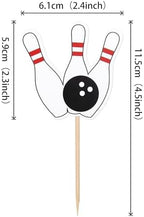 40 PCS Bowling Cupcake Toppers Double Sided Sports Theme Bowling Cupcake Picks Bowling Birthday Decorations for Bowling Theme Baby Shower Alley Player Birthday Party Cake Decorations Supplies