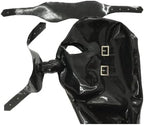 Latex Mask Rubber Hood with Removable Eyes and Mouth Mask Open Eyes Mouth Back Zipper