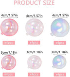 24 PCS Balls Cake Toppers Bubble Mini Balloon Topper Pearl Insert Cupcake DIY Decoration for Wedding Anniversary Graduation Birthday Party Baby Shower