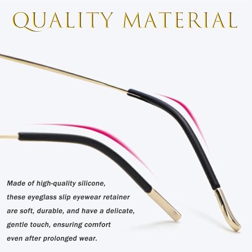 6Pairs Anti-slip Temple Tips Glasses Sleeve Cover, Eyeglass Ear Grips for Thin Metal Temple Width 1-1.5mm,55mm
