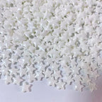 Sentovac 10mm White Star Sprinkles Edible Sugar for Cake Decorating White Star Sprinkles Cake Topper Cupcake Cookie Baking Decorations Halloween Christmas Wedding Supplies