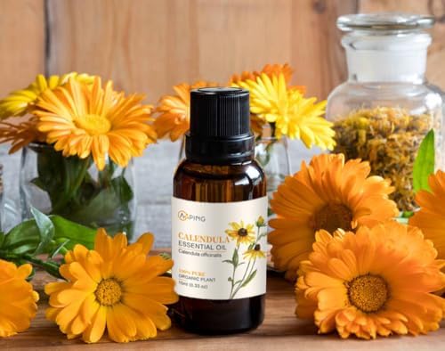 Calendula Essential Oil - 100% Pure Organic Natural Plant Oil for Diffuser, Aroma, Spa, Massage, Yoga, Perfume, 0.33oz